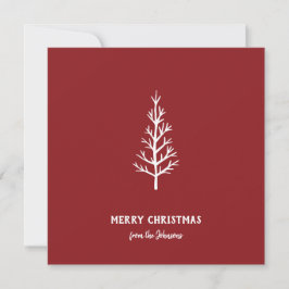 Personalized Family Name Merry Christmas Tree Karte