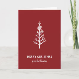 Personalized Family Name Merry Christmas Tree Karte