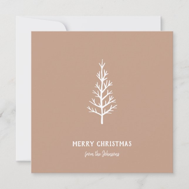 Personalized Family Name Merry Christmas Tree Karte (Vorderseite)