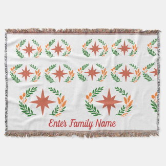 Personalized Family Name Rustic Boho Star Wreath Decke