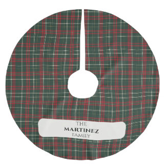 Personalized Family Name Tartan Christmas Tree Ski Polyester Weihnachtsbaumdecke