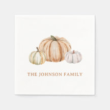 Personalized Family Name Thankful Neutral Pumpkin