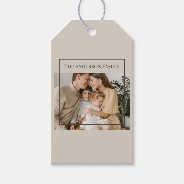 Personalized Family Photo | Custom Family Name  Geschenkanhänger (Vorderseite)