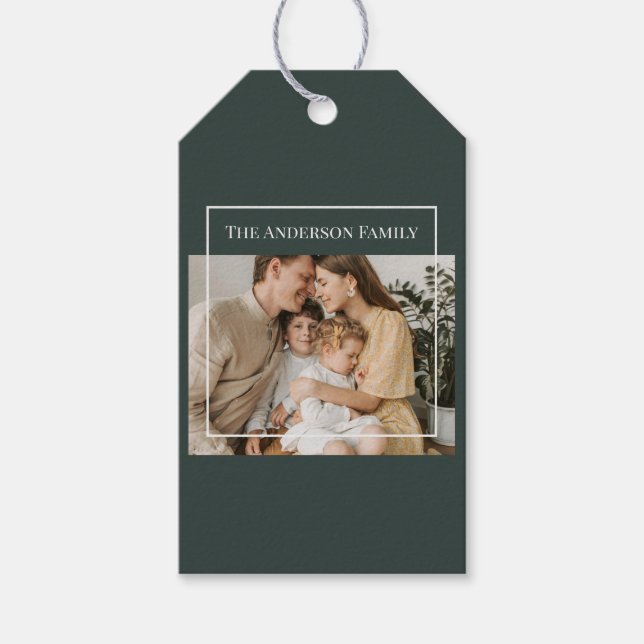 Personalized Family Photo | Custom Family Name  Geschenkanhänger (Vorderseite)