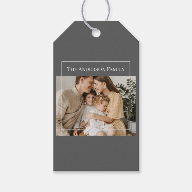 Personalized Family Photo | Custom Family Name  Geschenkanhänger (Vorderseite)