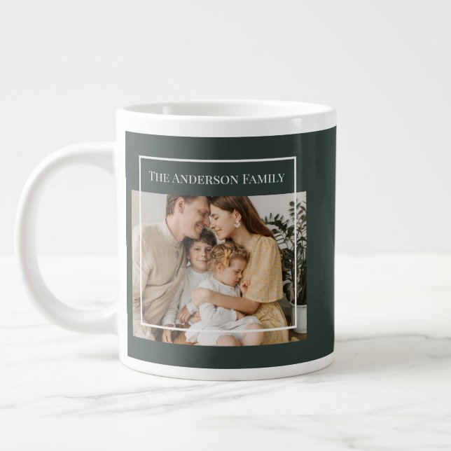 Personalized Family Photo | Custom Family Name  Jumbo-Tasse (Links)