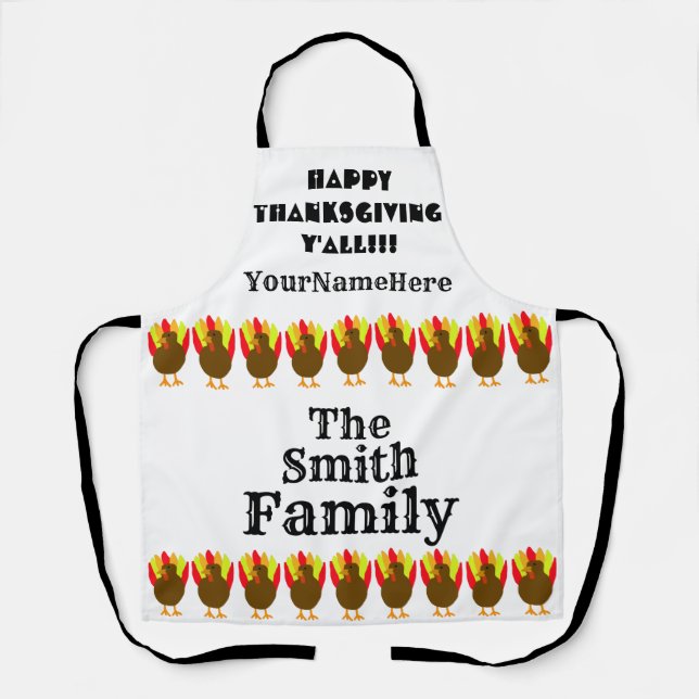 Personalized Family Thanksgiving Schürze (Vorderseite)
