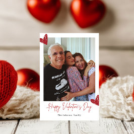 Personalized Family Valentine Photo Card Feiertagskarte