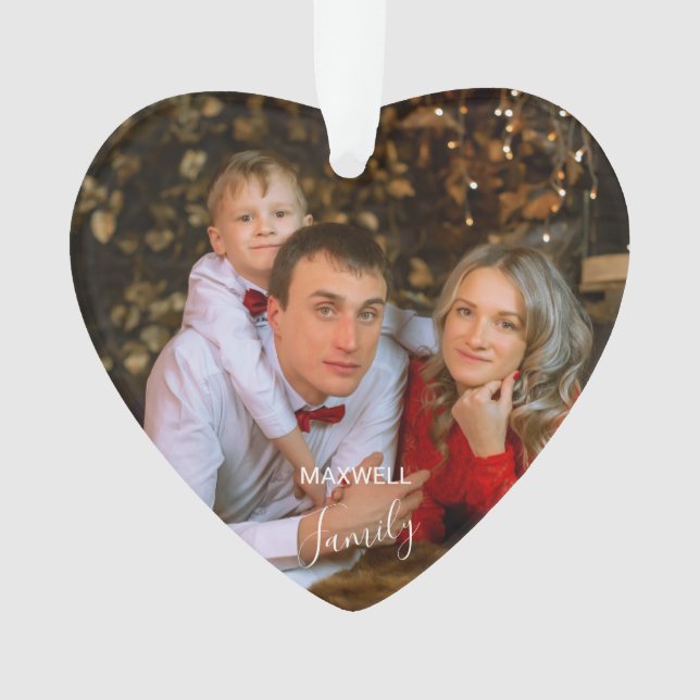 Personalized FamilyPhoto ChristmasAcrylic Ornament (Vorderseite)