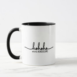 Personalized Fancy Chic Minimalist HO HO HO Family Tasse