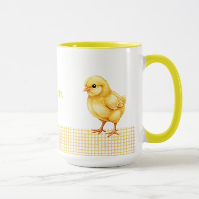 Personalized Farm Animal Mug – Cute Chick Design (Droite)