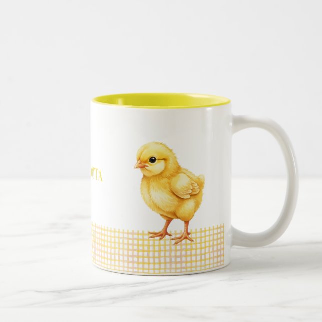 Personalized Farm Animal Mug – Cute Chick Design (Droit)