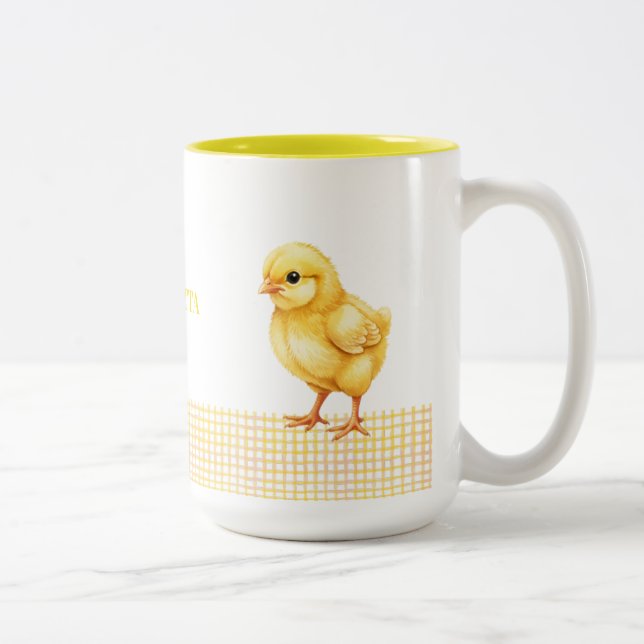 Personalized Farm Animal Mug – Cute Chick Design (Droit)