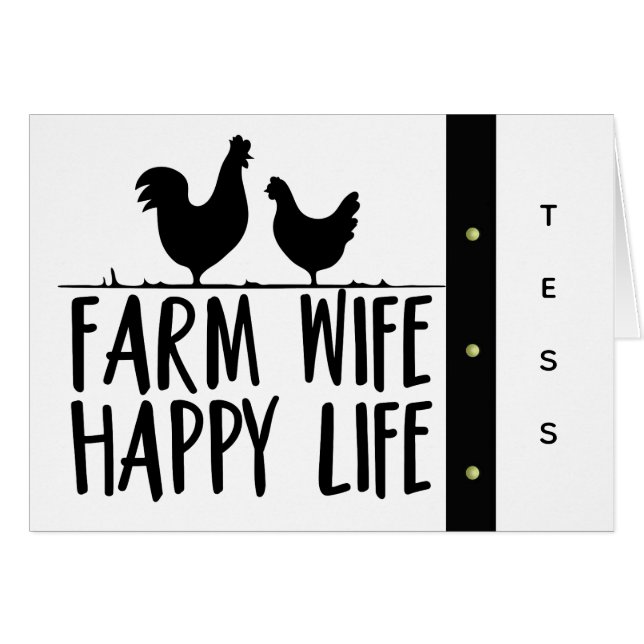 Personalized Farm Wife Happy Life Design (Vorderseite (Horizontal))