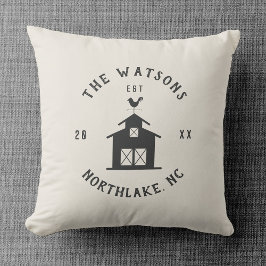 Personalized Farmhouse Barn Family Name Kissen