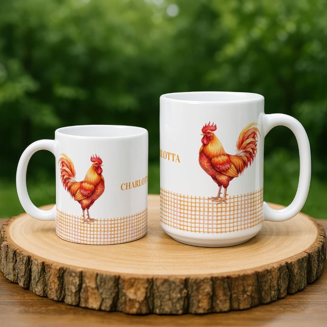 Personalized Farmhouse Rooster Name Mug (Créateur téléchargé)