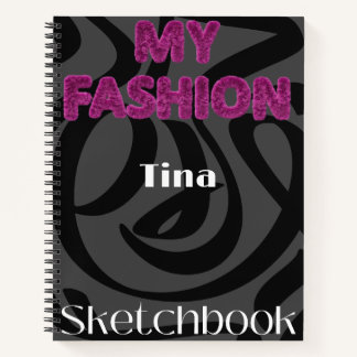 Personalized  Fashion Design Sketchbook Notizbuch