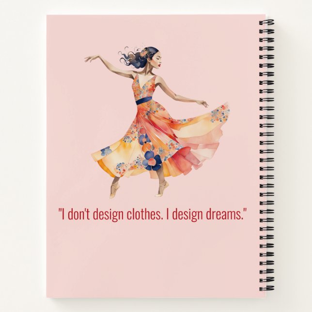 Personalized Fashion Sketch Book Notizbuch (Rückseite)