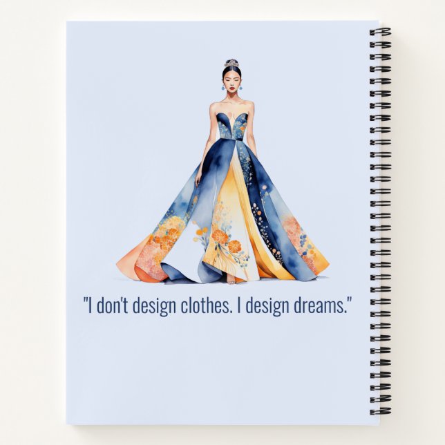 Personalized Fashion Sketch Book Notizbuch (Rückseite)