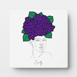 Personalized February Birth Flower Crown Art Fotoplatte