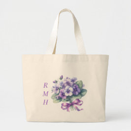Personalized February Violet Tote Bag Jumbo Stoffbeutel