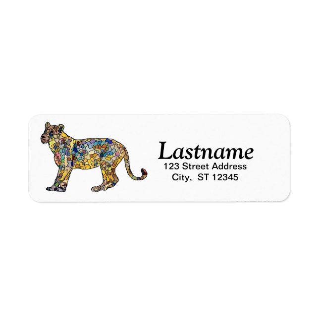 Personalized Female Lion Return Address Labels (Vorne)