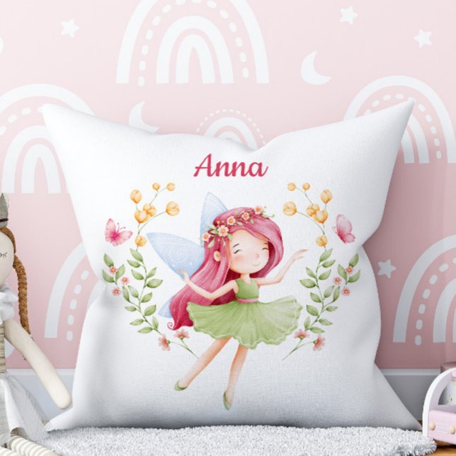 Personalized Feminine Fairy Girl Throw Pillow Kissen (Von Creator hochgeladen)