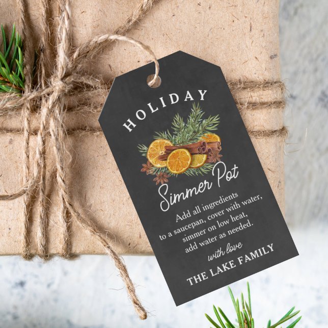 Personalized Festive Holiday Potpourri Tag Geschenkanhänger (Von Creator hochgeladen)