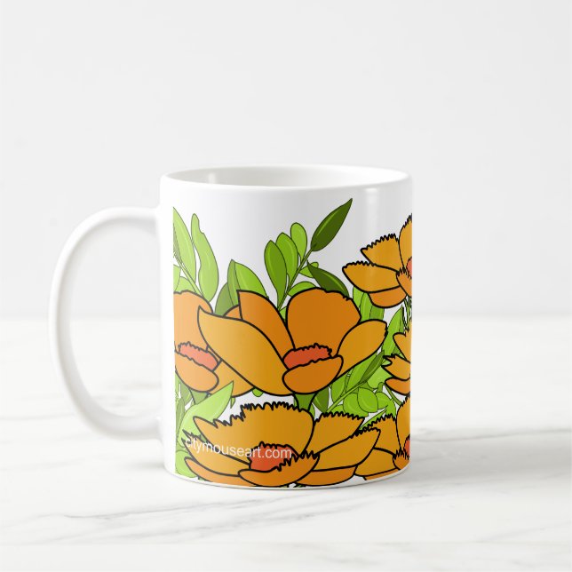 Personalized Field of Poppies Kaffeetasse (Links)