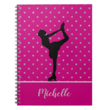Personalized Figure Skater And Stars Pattern Pink