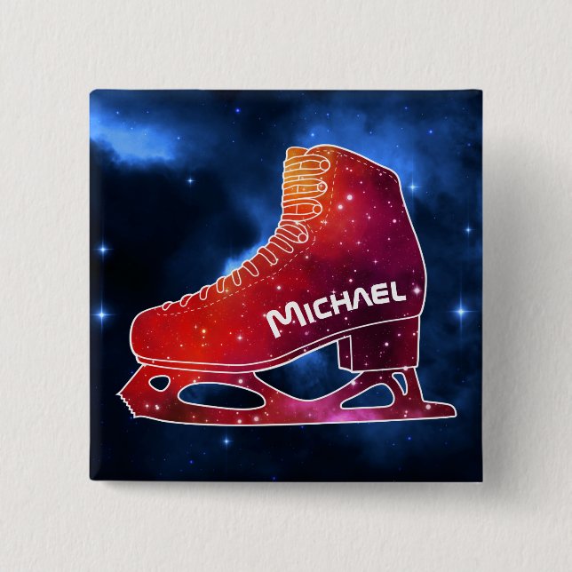 Personalized Figure Skating Space Boot Button (Vorderseite)