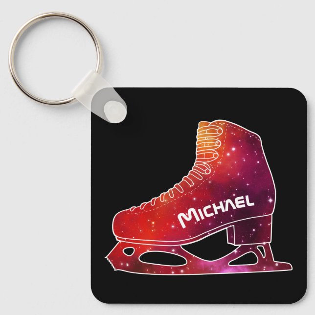 Personalized Figure Skating Space Boot Schlüsselanhänger (Vorderseite)