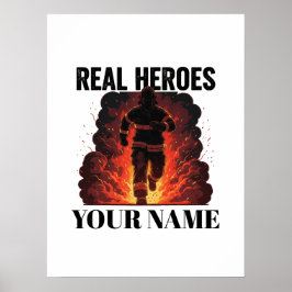 Personalized Firefighter Poster – Custom Name 