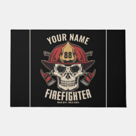 Personalized Firefighter Skull Fireman Fire Dept Fußmatte
