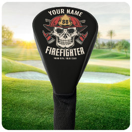 Personalized Firefighter Skull Fireman Fire Dept Golf Headcover