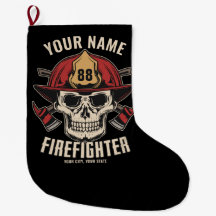 Personalized Firefighter Skull Fireman Fire Dept