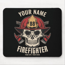 Personalized Firefighter Skull Fireman Fire Dept Mousepad