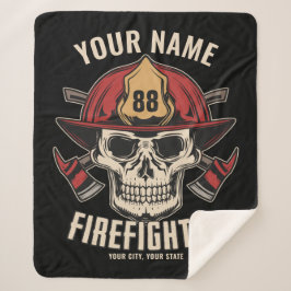 Personalized Firefighter Skull Fireman Fire Dept Sherpadecke