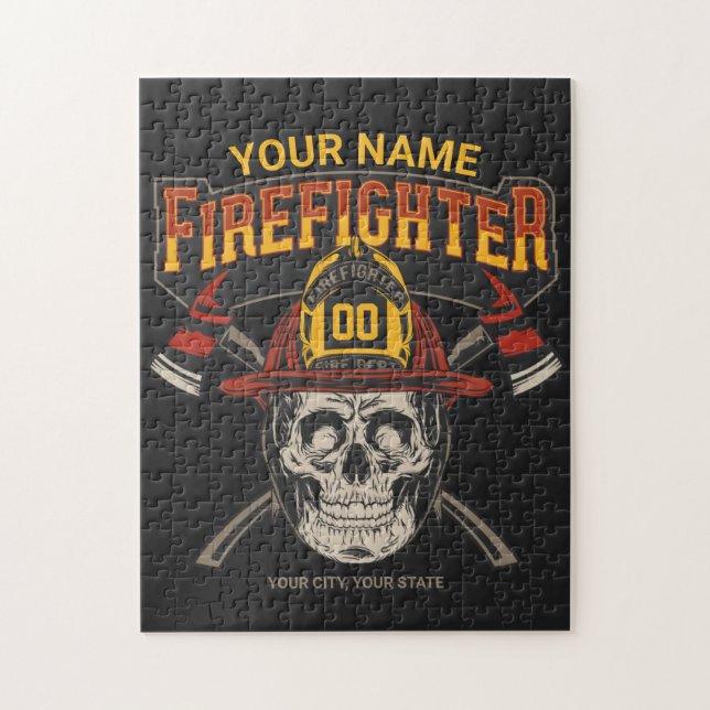 Personalized Fireman Skull Helmet Achse Firefighte (Vertikal)