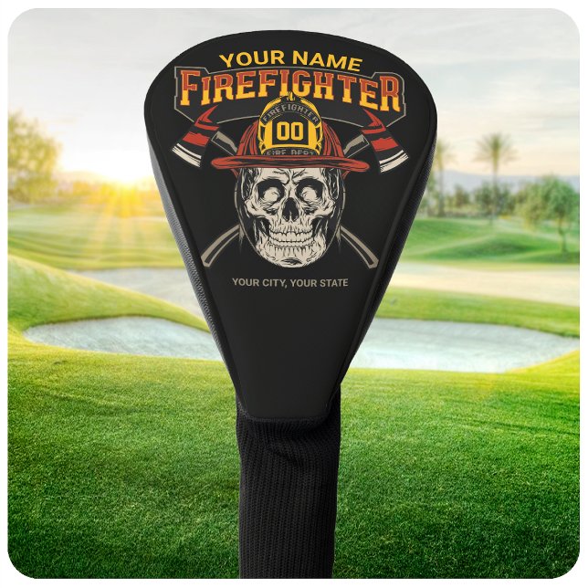 Personalized Fireman Skull Helmet Achse Firefighte Golf Headcover (Von Creator hochgeladen)
