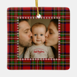 Personalized First Christmas Photo Keramikornament