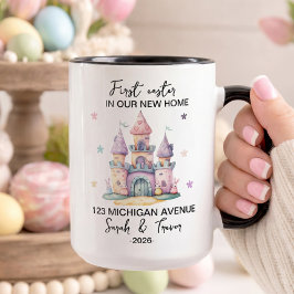 Personalized First Easter in Our New Home Couple Tasse