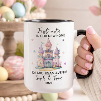 Personalized First Easter in Our New Home Couple Tasse