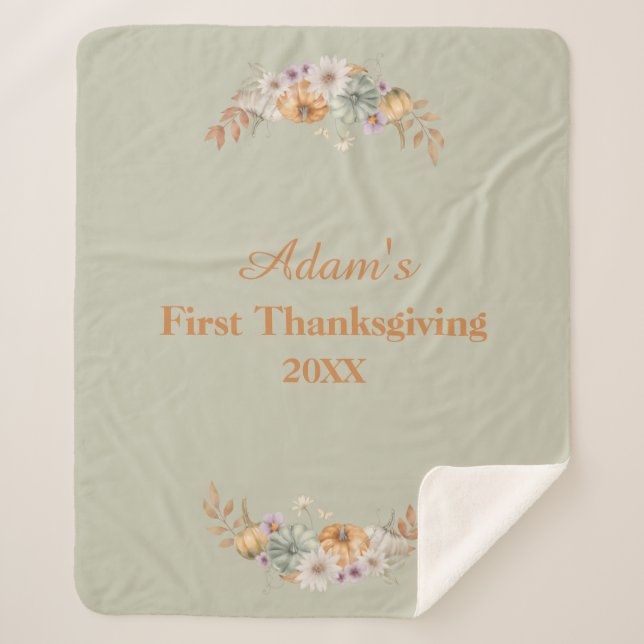 Personalized First Thanksgiving Sherpadecke (Vorderseite)