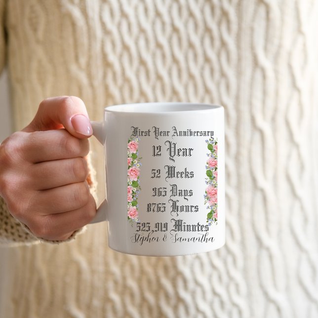Personalized first  year anniversary typography  kaffeetasse (Von Creator hochgeladen)