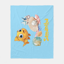 Personalized Fish Blanket | Custom Name Ocean  Fleecedecke