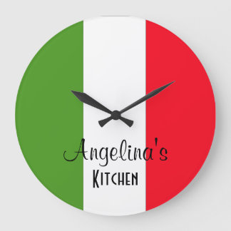 Personalized Flag Of Italy Round Wall Clock Große Wanduhr