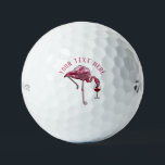 Personalized Flamingo Wine Drinker Novelty Golfball<br><div class="desc">Cute personalized flamingo gag golf ball. Add your name or message by clicking on the "Personalize" button above</div>