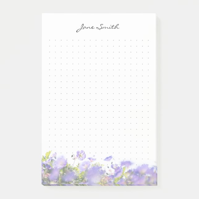 Personalized floral aesthetic dot Grid Post-it Klebezettel (Vorderseite)