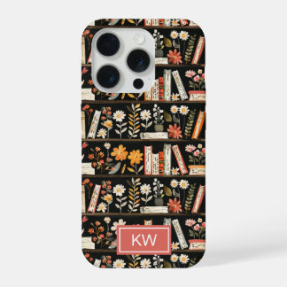 Personalized Floral Bookshelf Phone Case iPhone 15 Pro Hülle